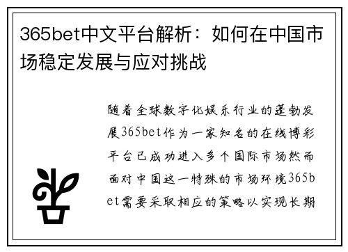 365bet中文平台解析：如何在中国市场稳定发展与应对挑战